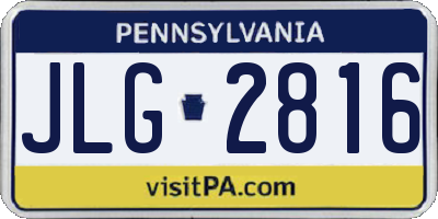 PA license plate JLG2816