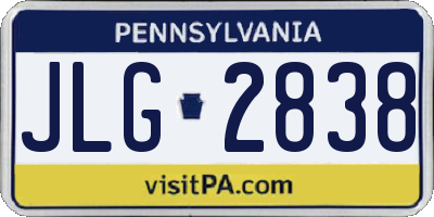 PA license plate JLG2838