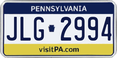 PA license plate JLG2994