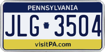 PA license plate JLG3504