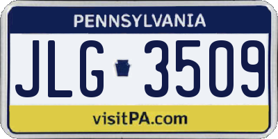 PA license plate JLG3509