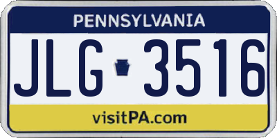 PA license plate JLG3516