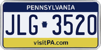 PA license plate JLG3520