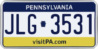 PA license plate JLG3531
