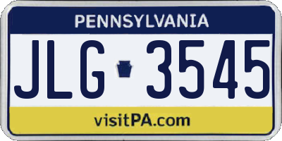 PA license plate JLG3545