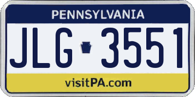 PA license plate JLG3551