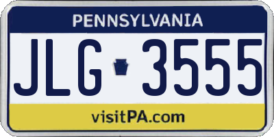 PA license plate JLG3555