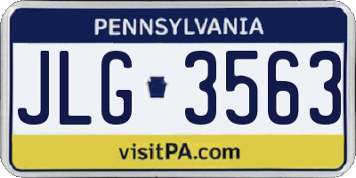 PA license plate JLG3563