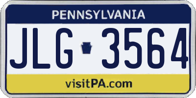 PA license plate JLG3564