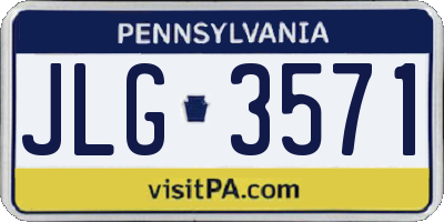 PA license plate JLG3571