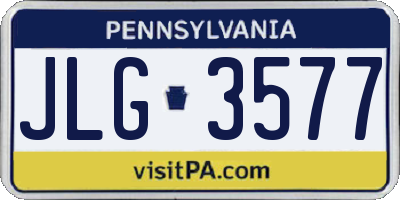 PA license plate JLG3577