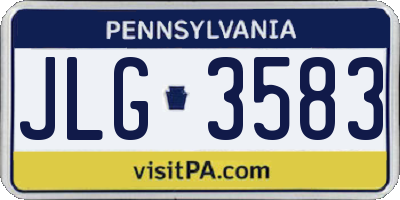 PA license plate JLG3583