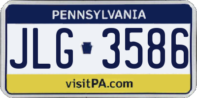 PA license plate JLG3586
