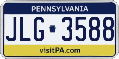 PA license plate JLG3588