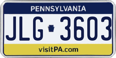 PA license plate JLG3603