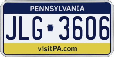 PA license plate JLG3606