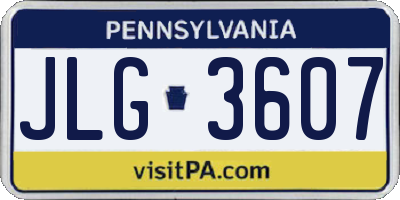 PA license plate JLG3607