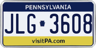 PA license plate JLG3608