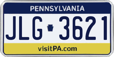 PA license plate JLG3621