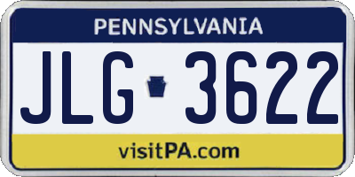 PA license plate JLG3622