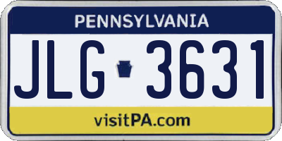 PA license plate JLG3631