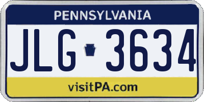 PA license plate JLG3634