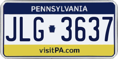 PA license plate JLG3637