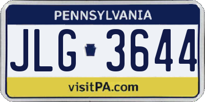 PA license plate JLG3644
