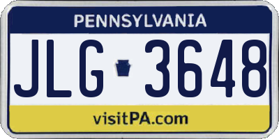 PA license plate JLG3648