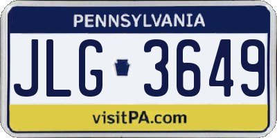 PA license plate JLG3649