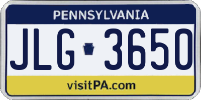 PA license plate JLG3650