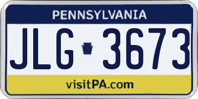 PA license plate JLG3673