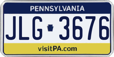 PA license plate JLG3676