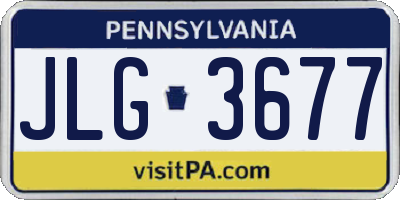 PA license plate JLG3677