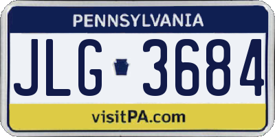 PA license plate JLG3684