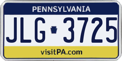 PA license plate JLG3725