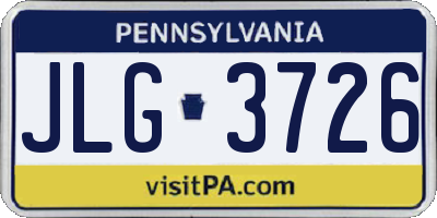 PA license plate JLG3726