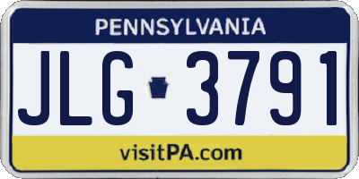 PA license plate JLG3791