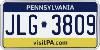 PA license plate JLG3809