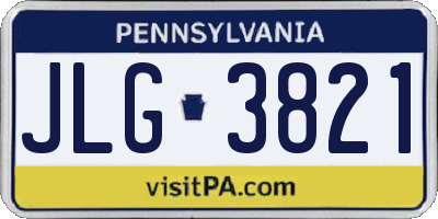 PA license plate JLG3821