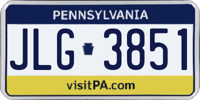 PA license plate JLG3851