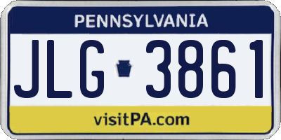 PA license plate JLG3861