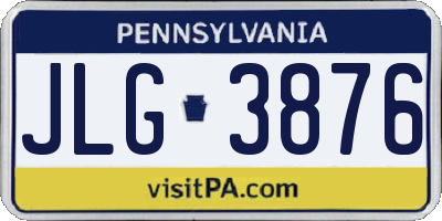 PA license plate JLG3876