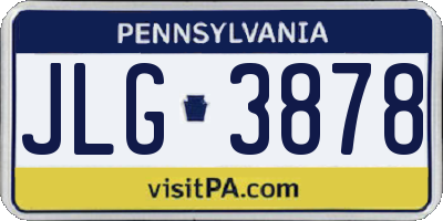 PA license plate JLG3878