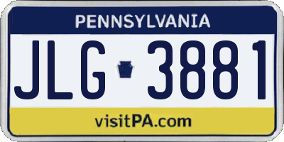 PA license plate JLG3881