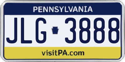 PA license plate JLG3888