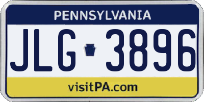 PA license plate JLG3896