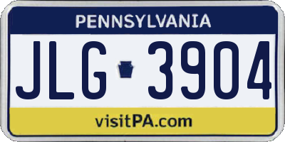 PA license plate JLG3904