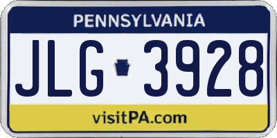 PA license plate JLG3928