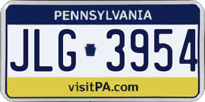PA license plate JLG3954